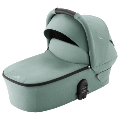 Carrycot para bebé verde claro com capota e alça preta