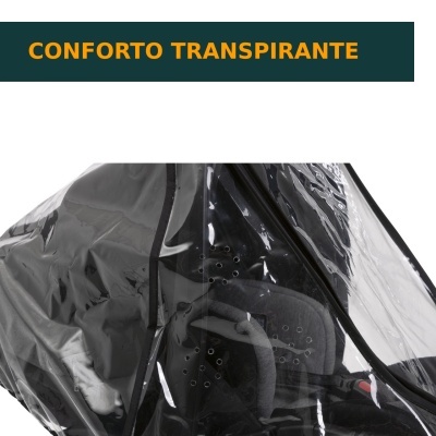 Cobertura transparente para carrinho de bebé com ventilação