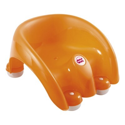 Assento infantil para sanitário laranja com bases antiderrapantes brancas