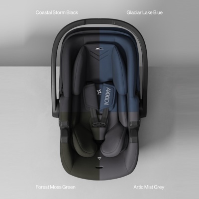 Cadeira auto para bebés AXKID ZERO em quatro cores vistas de cima