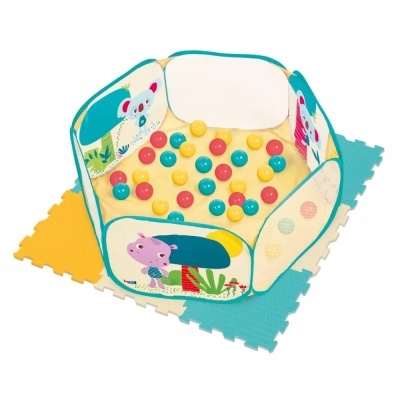 Piscina de bolas colorida para bebés com tapete