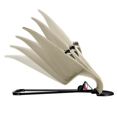 remo dobrável bege claro com cabo preto