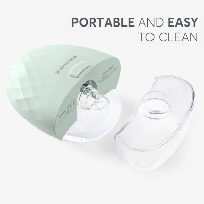 Dispositivo portátil verde claro Kikka Boo com peça transparente em fundo branco