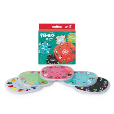 Conjunto de tapetes coloridos educativos com diferentes temas e embalagem vermelha e verde