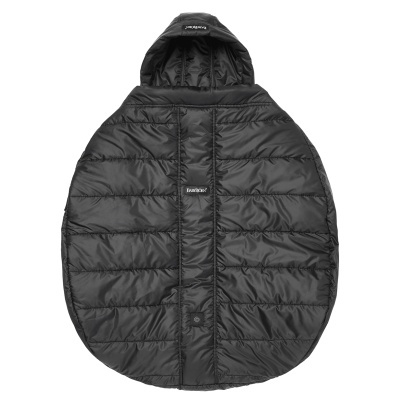 Capa preta acolchoada com capuz e etiqueta TENBOX