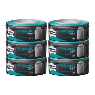 Seis recargas Sangenic Tec para eliminação de fraldas Tommee Tippee