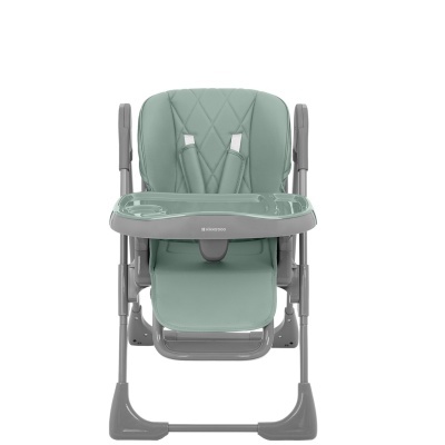 Cadeira alta verde água para bebé com bandeja cinzenta