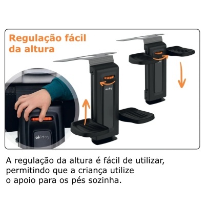 Suportes reguláveis de apoio para pés em plástico preto e laranja ajustáveis em altura