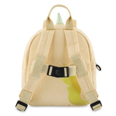 Mochila infantil creme com alças acolchoadas e chifres decorativos