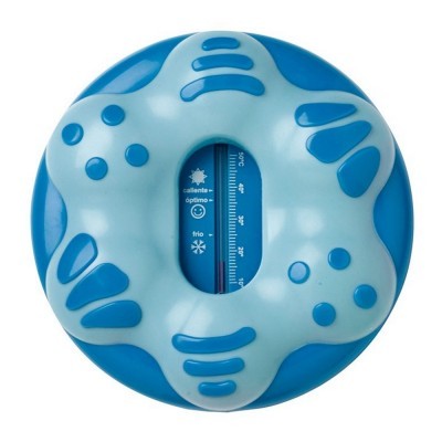 Termómetro flutuante azul para piscina com visor central de temperatura