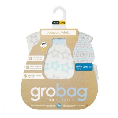 Pack de 3 sacos de dormir Jacquard Grobag para bebé 0-6 meses com padrão de estrelas
