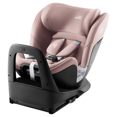 Cadeira auto rosa para criança com base preta ajustável