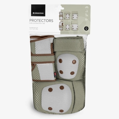 Conjunto de proteção infantil Kikka Boo com joelheiras e cotoveleiras cinza em rede