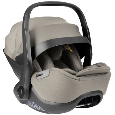 Cadeira auto para bebé cinza com estrutura preta