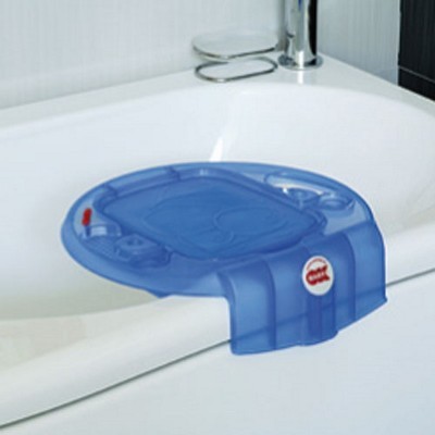 Prateleira azul de plástico para banheira com selo 'Quack Quack'