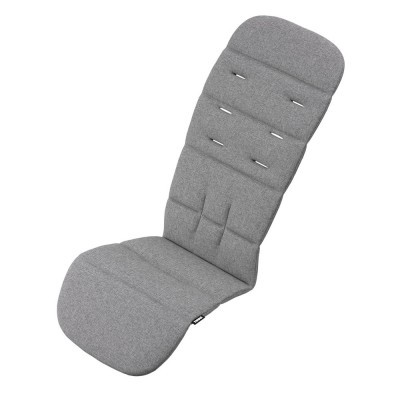 Almofada cinza acolchoada para cadeira com fendas para cinto