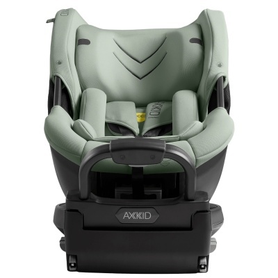 Cadeira de criança para automóvel verde da marca AXXKID com base preta