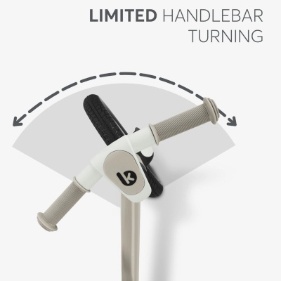 Guiador de bicicleta infantil cinza e branco com limite de rotação