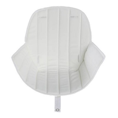 Assento acolchoado branco com abas laterais e fita com ilhó