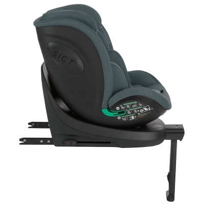 Cadeira auto infantil preta e cinza com sistema ISOFIX e suporte ajustável