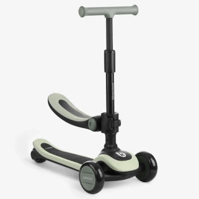 Patinete infantil preto e verde claro com assento removível