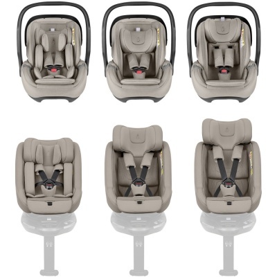 Cadeira de automóvel para bebé em diferentes fases de crescimento