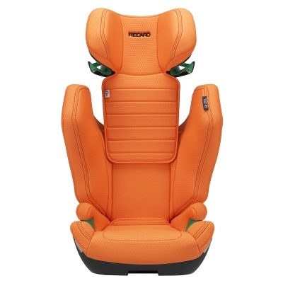 Cadeira auto infantil laranja RECARO com suporte de cabeça e laterais elevadas