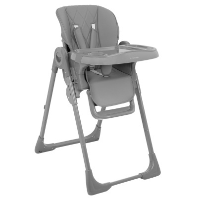 Cadeira alta para bebé cinza com bandeja e cinto de segurança