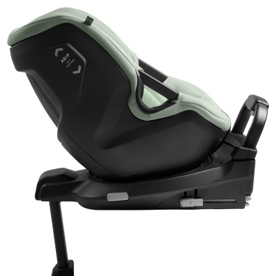 Cadeira de bebé para automóvel preta e verde claro com base ISOFIX