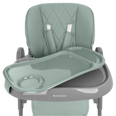 Cadeira alta para bebé verde e cinzenta com bandeja destacável
