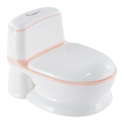 Sanita infantil branca com bordas cor-de-rosa claro