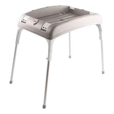 Mesa dobrável bege para banheira com pernas metálicas destacáveis