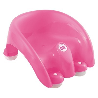 Assento de bebé cor de rosa em plástico com autocolante BABY.