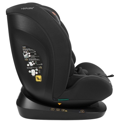 Cadeira auto para criança i-Explore preta com instruções na lateral