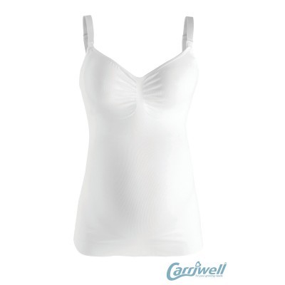 Camisola interior branca com alças reguláveis e detalhe franzido