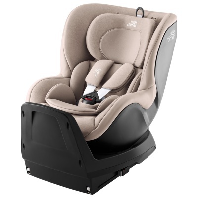 Cadeira auto Britax Römer bege com arnês de segurança e base preta