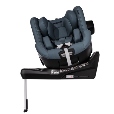 Cadeira auto azul escuro RECARO com base preta e suporte metálico