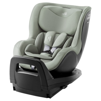 Cadeira auto infantil Britax Römer verde claro com estrutura preta e cinto de segurança