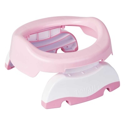 Redutor de sanita infantil rosa e branco em plástico