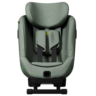 Cadeira auto verde-oliva para criança com arnês e apoio de cabeça ajustável