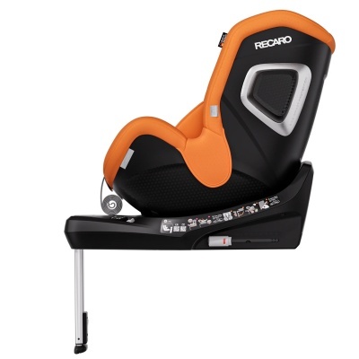 Cadeira de criança para automóvel laranja e preta da RECARO