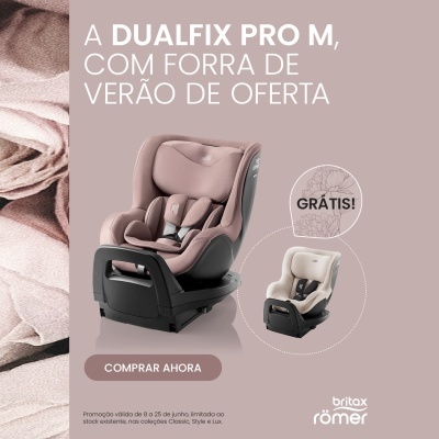 Cadeira Auto DUALFIX PRO M rosa com forra de verão bege grátis