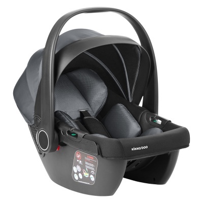 Cadeira de bebé para automóvel preta e cinza da Kikka Boo com arnês e capota ajustável