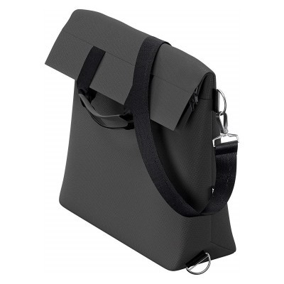 Bolsa de transporte cinzenta escura com alça preta ajustável