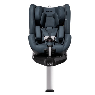 Cadeira de criança para automóvel azul escuro da RECARO com cintos e base preta
