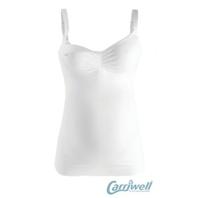 Top branco com alças ajustáveis e franzido no peito da marca Carriwell