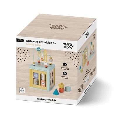 Caixa de Cubo de actividades de madeira para crianças da marca SARO WOOD