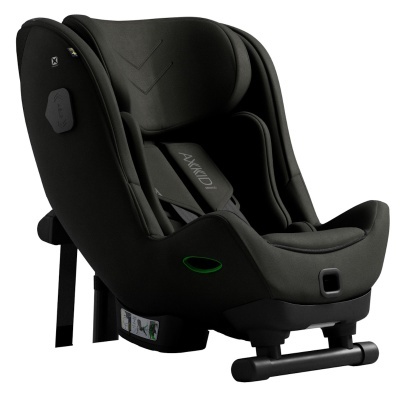 Cadeira auto preta AKKID para criança em tecido com base e alças de segurança