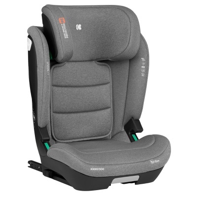 cadeira auto cinza acolchoada para criança com conectores ISOFIX