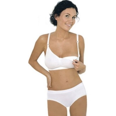 Conjunto de lingerie branco com soutien e cuecas em tecido liso